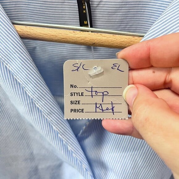 IC by Connie K Blue and White Striped Pullover Shirt- Sz. M - Picture 5 of 7